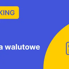 Niebieski baner z napisem "RANKING" i ikoną karty płatniczej z symbolem euro.