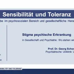 Vortrag "Sensibilität und Toleranz": Stigma psychische Erkrankung in Gesellschaft und Psychiatrie. Eine Veranstaltung von Irre menschlich e.V.