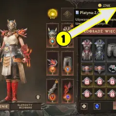 Gracz ma 2027 sztuk platyny w Diablo 4, widoczny jest też ekwipunek postaci.