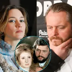 Tomaszek w "Noce i dnie" - młoda aktorka i mężczyzna zamyśleni, w tle fragmenty filmu.