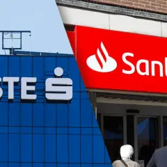 Budynek Erste Bank i wejście do placówki Santander. Zapomniałem hasła do banku Santander.