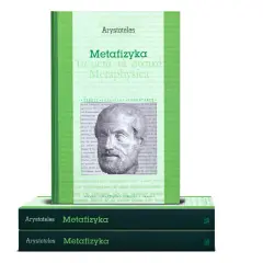 Arystoteles, Metafizyka. Starożytny portret filozofa na tle tekstu, który zgłębia metafizykę.