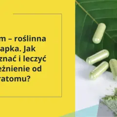 Kratom – roślinna pułapka. Jak rozpoznać i leczyć uzależnienie od kratomu? Kilka kapsułek i proszek na liściach.