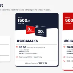 Pakiet #GIGACZAD: 50 GB, rozmowy i SMS/MMS bez limitu, 1000 minut do Ukrainy. Giga czad z 5000 GB ekstra przez rok!