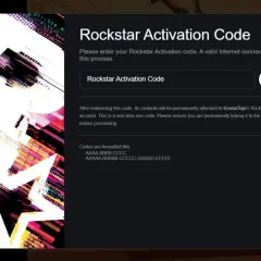 Okno aktywacji Rockstar. Wpisz swój kod aktywacyjny Rockstar, aby uzyskać dostęp do gry.