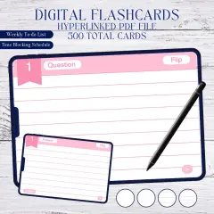 Digitale Karteikarten Vorlage kostenlos für GoodNotes. Lerne mit diesem interaktiven PDF-File.