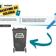 Jednorazowe maszynki do golenia wyrzuć do odpadów zmieszanych. Elektryczne oddaj do PSZOK lub punktu zbiórki elektrośmieci.