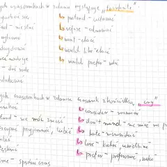 Lista czasowników, po których następuje "to infinite" lub forma z "ing".