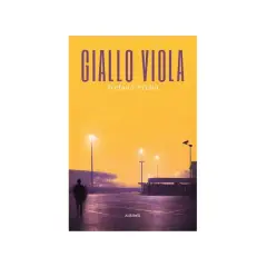 Copertina libro "Giallo Viola" di Stefano Prizio. Un parcheggio vuoto illuminato da lampioni, con una sagoma sfocata di persona. Il viola e giallo che colore esce crea un'atmosfera suggestiva.