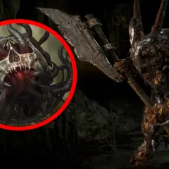Potwór z toporem, z czaszką i mackami w okręgu. Czy to **diablo 4 najlepsza klasa**?