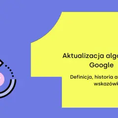 Grafika przedstawia aktualizację algorytmu Google. Widoczny jest symbol odświeżania, panda i pingwin.