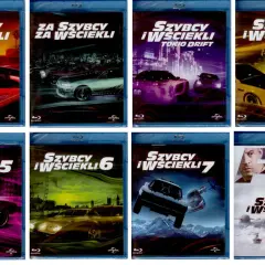 Kolekcja filmów Szybcy i wściekli na Blu-ray: od klasyków z samochodami po epickie pościgi.