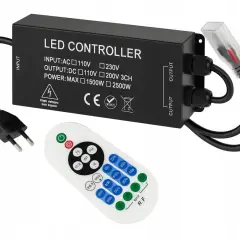 Sterownik LED z pilotem RF. Idealny, gdy zastanawiasz się, jaki zasilacz do żarówek LED 12V będzie najlepszy.