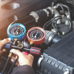 Manometro per controllo tubi condizionatore auto, destra o sinistra.