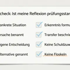 Schnellcheck für die Wochenreflexion in der Grundschule: Ist die Reflexion prüfungsstark? Alle Punkte sind abgehakt.
