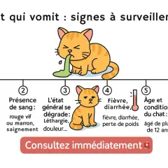 Mon chat vomit et a la diarrhée : signes à surveiller. Vomissements fréquents, sang, léthargie, fièvre, perte de poids. Consultez immédiatement.