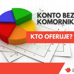 Kolorowy wykres kołowy na tle wykresów i dokumentów.
