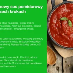Jak zrobić sos pomidorowy: przepis krok po kroku. Na zdjęciu widać gotowy, gęsty sos pomidorowy w naczyniu.