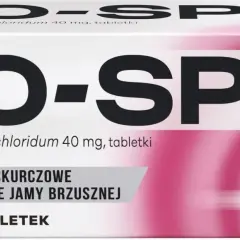 Opakowanie leku NO-SPA z drotaweryną na bóle skurczowe brzucha. 40 tabletek.