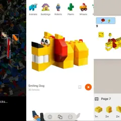 Aplikacja pomaga jak zrobić domek z lego, rozpoznając klocki i pokazując instrukcje budowy.