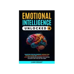 Book cover: "Emotional Intelligence Unlocked" with a colorful brain graphic, symbolizing the growth edge of understanding emotions for success.