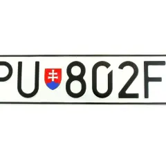Słowacka tablica rejestracyjna PU-802FR.