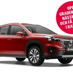 Röd Suzuki S-Cross redo för en suzuki s-cross test. Erbjudande om uppgradering med 10.000 kr rabatt.