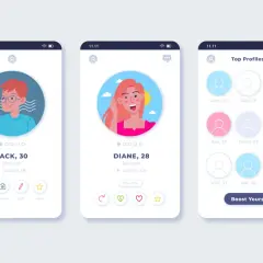 Aplikacja randkowa z profilami Jacka i Diane, a także listą "Top Profiles". Szukasz miłości? Wypróbuj tinder za darmo!