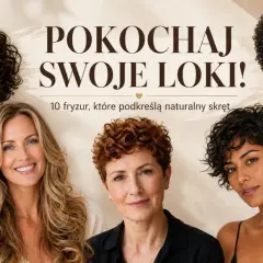 Kobiety z różnymi fryzurami, w tym z burzą loków i klasyczną fryzurą afro, celebrują piękno naturalnych włosów.