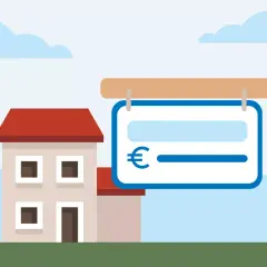 Casa in vendita con cartello euro. Possibilità di vendere casa e continuare ad abitare.