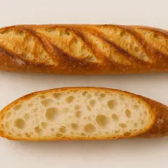 Baguette tradition parfaite, mie aérée et croûte dorée. Une recette digne d'un cap boulangerie.
