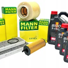 Zestaw filtrów Mann i oleju Motul 5W30 do silników Diesla z DPF.