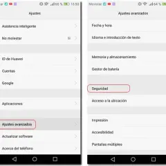 Ekran telefonu z ustawieniami. Widać opcję "Seguridad", gdzie można ustawić kod PIN.