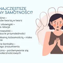Smutna osoba samotna, otoczona cieniami innych ludzi, szuka zrozumienia.