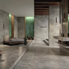 Luksusowe wnętrze spa z marmurowymi płytkami Atlas Concorde. Relaks w stylu Concorde, prawdziwy marvel.