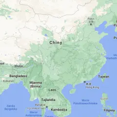 Mapa Azji Wschodniej. Widać Chiny, Indie, Tajlandię, Wietnam, Koreę Północną i Południową, Japonię, Filipiny. Sąsiedzi Chin to m.in. Indie, Nepal, Bhutan, Mjanma, Laos, Wietnam, Rosja, Kazachstan, Kirgistan, Tadżykistan, Afganistan, Pakistan, Iran, Tur...