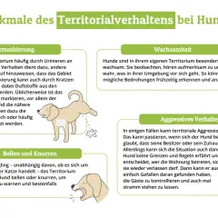 Hund bellt alles an, was sein Territorium betritt. Das Bild zeigt Merkmale territorialen Verhaltens bei Hunden, wie Markieren, Wachsamkeit und Aggression.