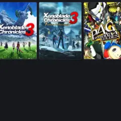 Okładki gier: Xenoblade Chronicles 2, 3, Future Redeemed, Persona 4 Golden, Octopath Traveler i Expedition. Opowieści o przeznaczeniu, które wciągają graczy w fantastyczne światy.
