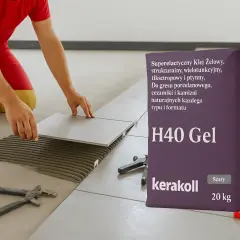 Układanie płytek z użyciem kleju H40 Gel. Ten superelastyczny klej to idealny wybór, jeśli zastanawiasz się, jaki klej do płytek wybrać do gresu, ceramiki i kamienia.