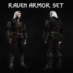 Geralt w zbroi Kruka, jednym z najlepszych rynsztunków w Wiedźminie 3.
