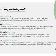 Kluczowe aspekty prowadzenia e-commerce: formalności, terminy, zwolnienia i porządek w księgowości.