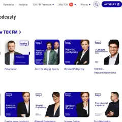 Miniaturki podcastów i audycji radiowych TOK FM, w tym "A teraz na poważnie", "Połączenie", "Jeszcze więcej sportu".