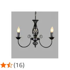 Lámpara de forja negra con dos luces y diseño rústico.