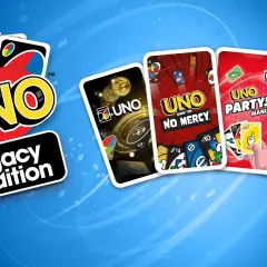 Karty do gry UNO w różnych odsłonach: Legacy Edition, Show 'Em No Mercy, Party! Mania i Flip!