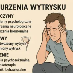 Mężczyzna z bólem głowy, problemy z wytryskiem: przyczyny, objawy (przedwczesny, opóźniony) i leczenie.