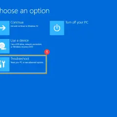 Windows-Fehlerbehebung: Optionen für Systemimage-Wiederherstellung und erweiterte Einstellungen.