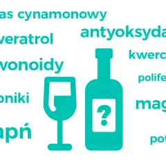 Wino na diecie? Sprawdź składniki: kwas cynamonowy, resweratrol, flawonoidy, garbniki, wapń, antyoksydanty, kwercetyna, polifenole, magnez, potas.