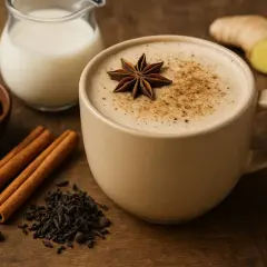 Aromatczny napój z mlekiem, cynamonem, imbirem i gwiazdką anyżu. Idealny przepis na kawę Tiger Costa.