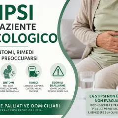 Donna con mano sull'addome, soffre di stipsi e difficoltà a evacuare. Informazioni su cause, sintomi e rimedi per la stipsi nel paziente oncologico.