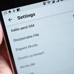 Ekran telefonu z ustawieniami. Widoczna opcja "Discpełrable PIN" - tak sprawdzić PIN do karty.